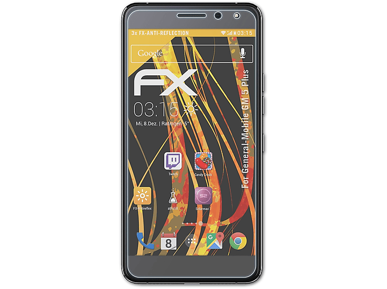 FX-Antireflex General-Mobile 5 Plus) Displayschutz(für 3x GM ATFOLIX