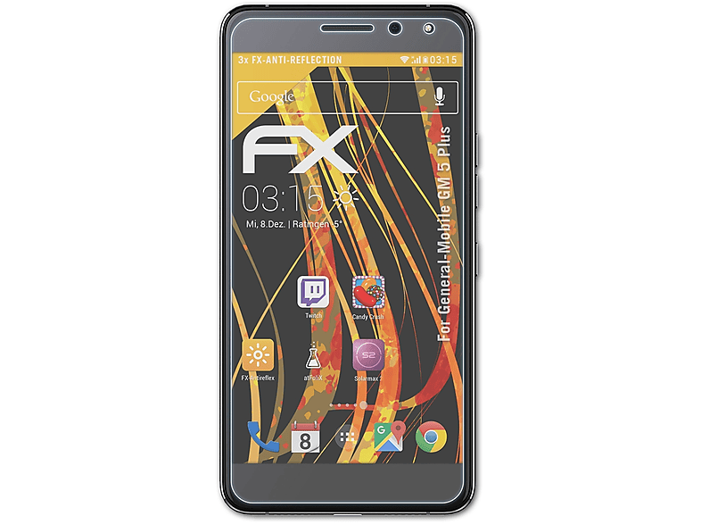 ATFOLIX 3x GM General-Mobile Displayschutz(für Plus) 5 FX-Antireflex