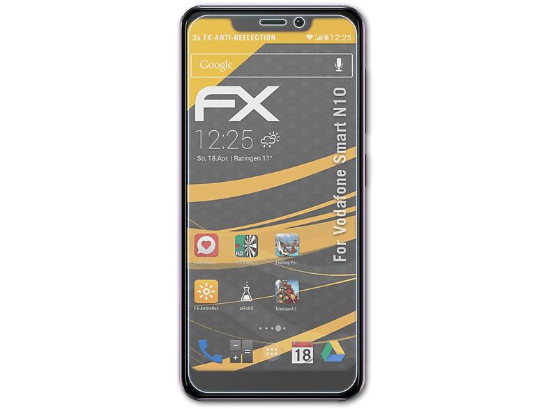 ATFOLIX 3x FX-Antireflex Displayschutz(für Vodafone Smart N10)