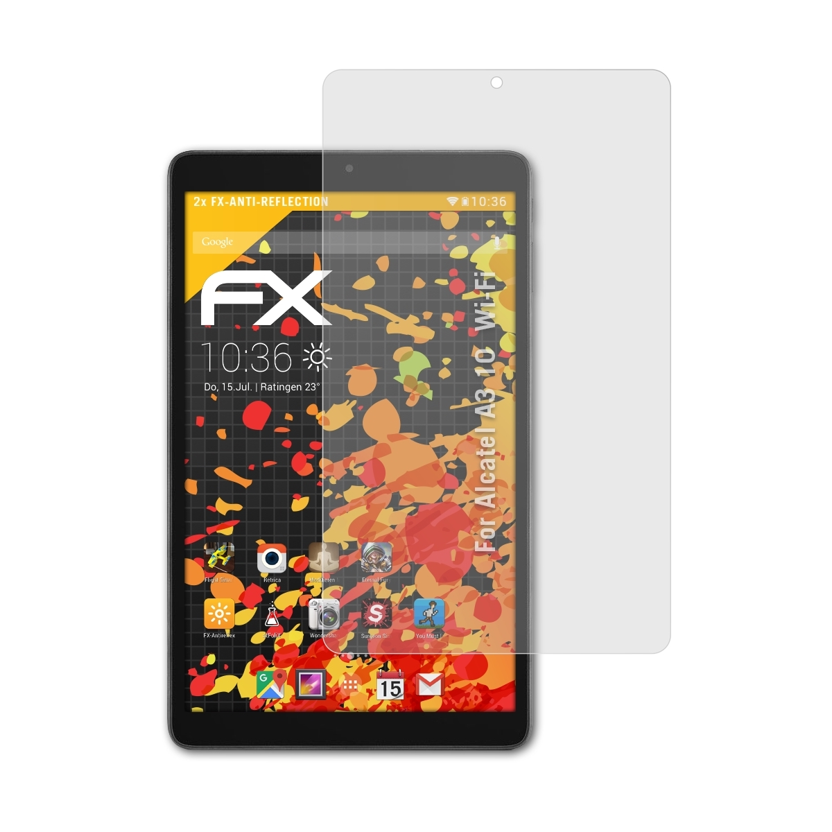 ATFOLIX 2x FX-Antireflex Displayschutz(für Alcatel Wi-Fi) 10 A3
