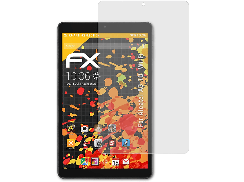 ATFOLIX 2x FX-Antireflex Displayschutz(für Alcatel A3 10  Wi-Fi)