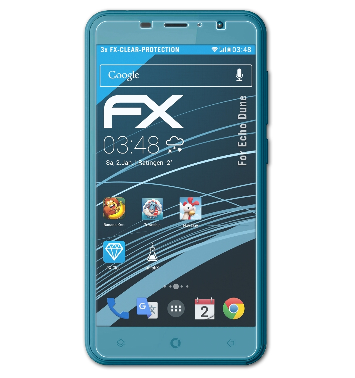 ATFOLIX 3x FX-Clear Dune) Echo Displayschutz(für