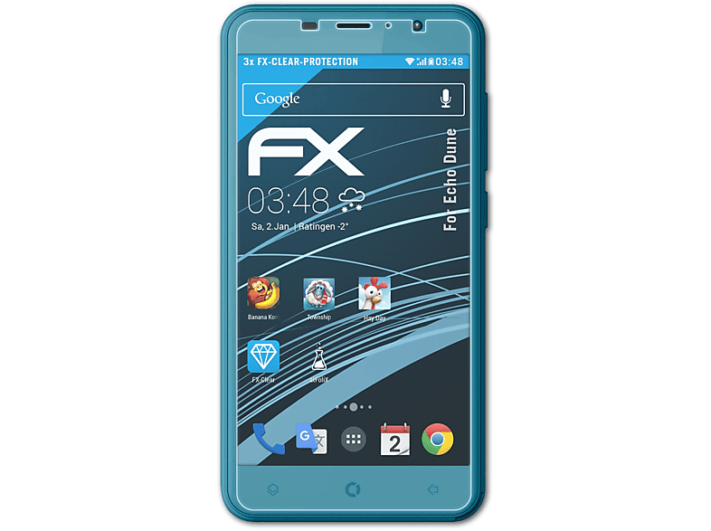 ATFOLIX 3x FX-Clear Displayschutz(für Echo Dune)