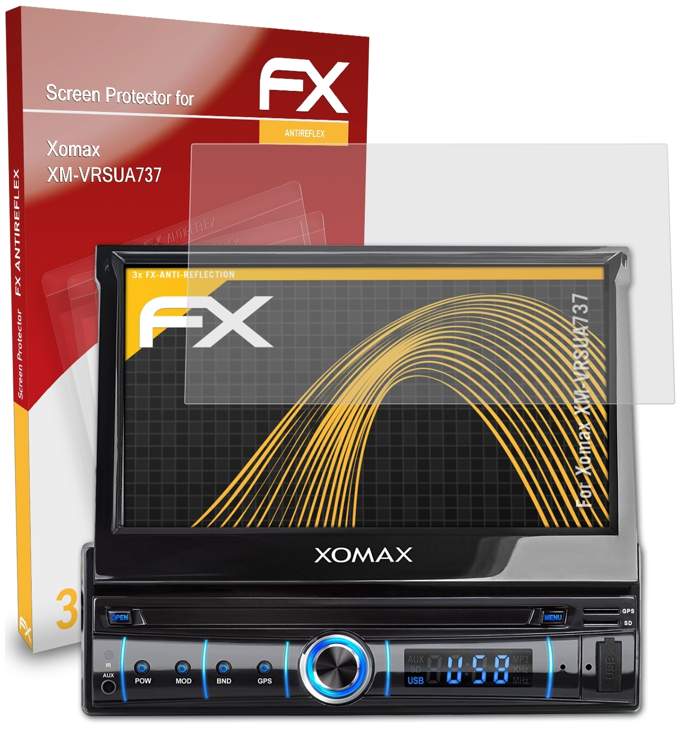 ATFOLIX 3x FX-Antireflex Displayschutz(für XM-VRSUA737) Xomax