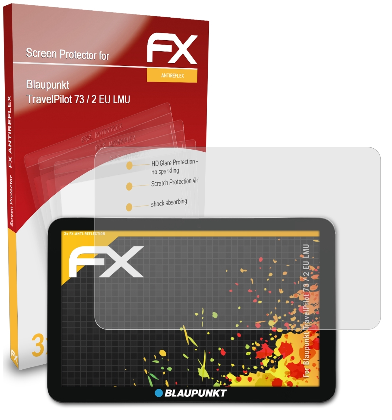 ATFOLIX 3x FX-Antireflex TravelPilot 73 Blaupunkt 2 / EU Displayschutz(für LMU)