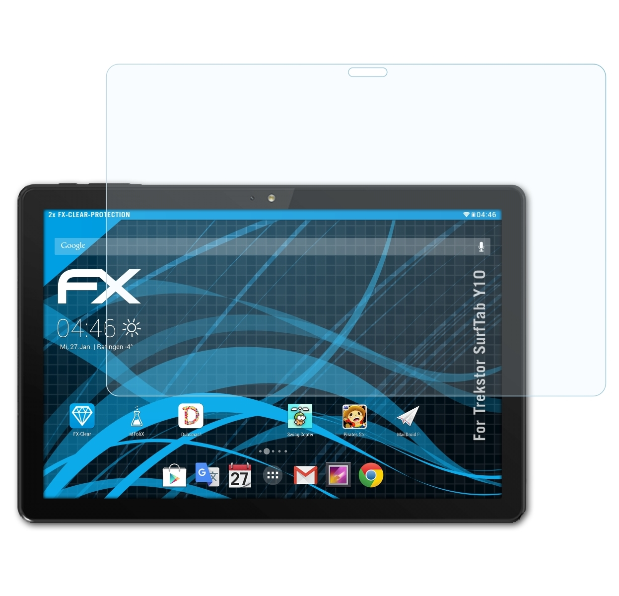 ATFOLIX 2x FX-Clear SurfTab Y10) Trekstor Displayschutz(für