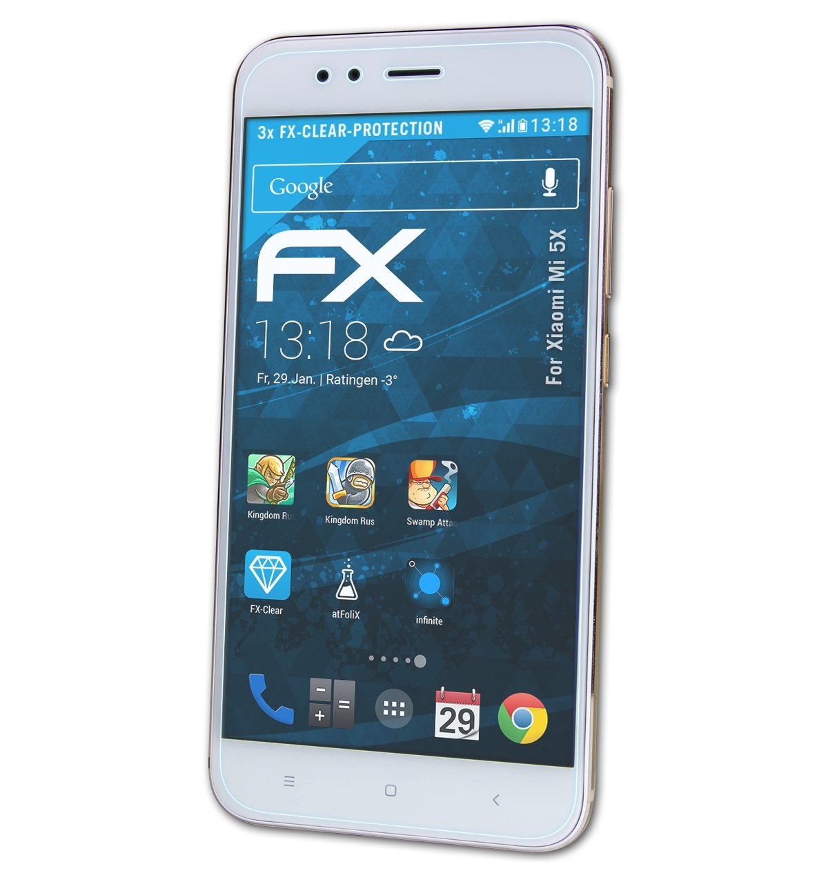 ATFOLIX 3x FX-Clear Mi 5X) Xiaomi Displayschutz(für