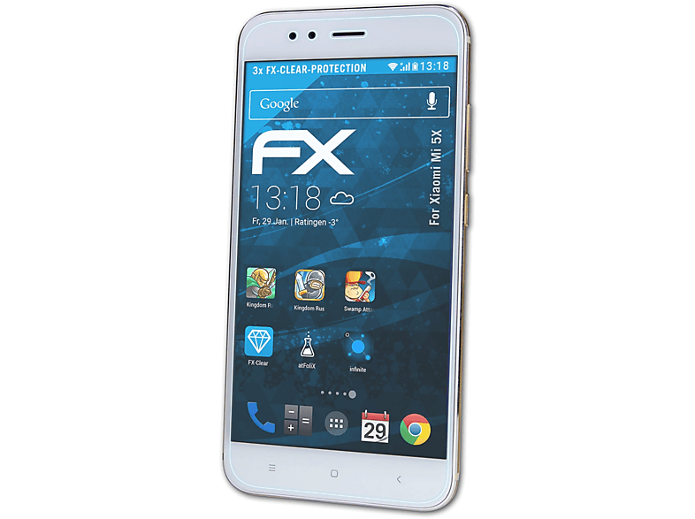 Xiaomi Displayschutz(für 5X) 3x FX-Clear ATFOLIX Mi