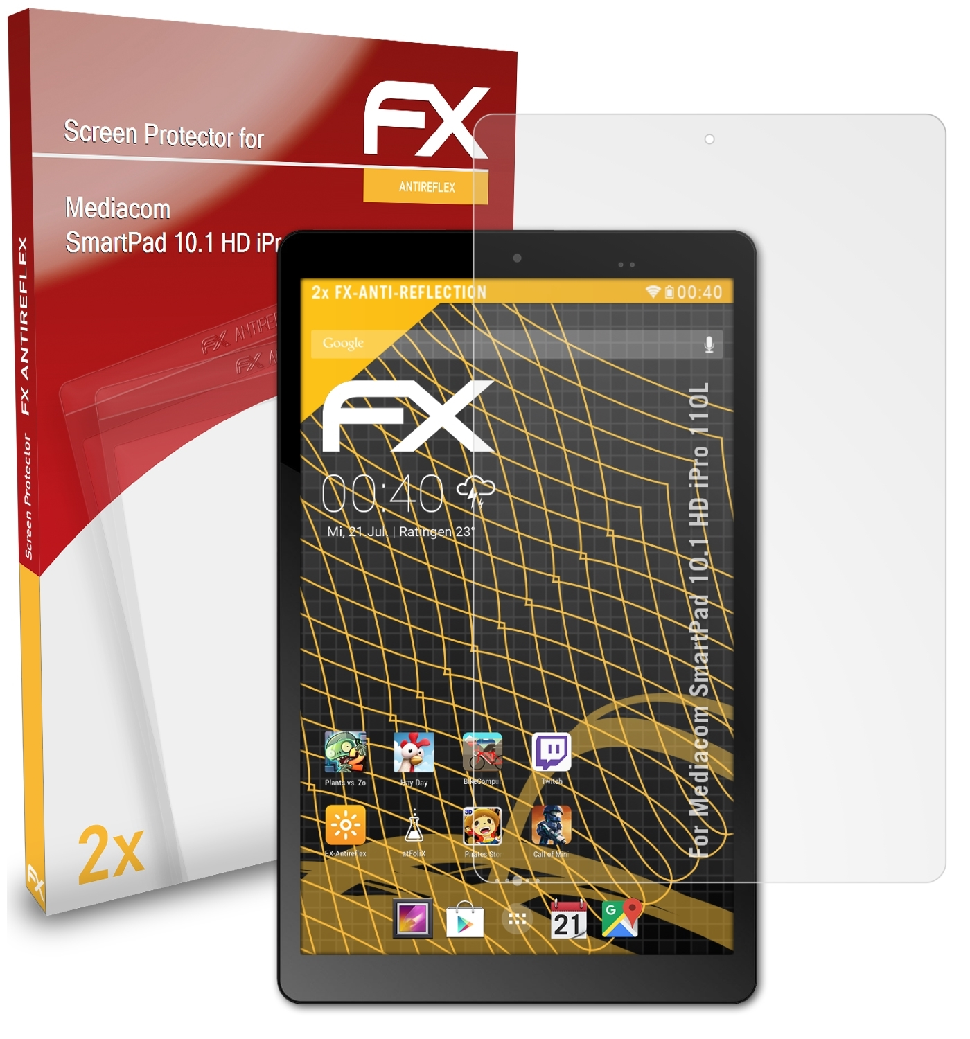 110L) SmartPad Mediacom 2x FX-Antireflex HD 10.1 iPro ATFOLIX Displayschutz(für