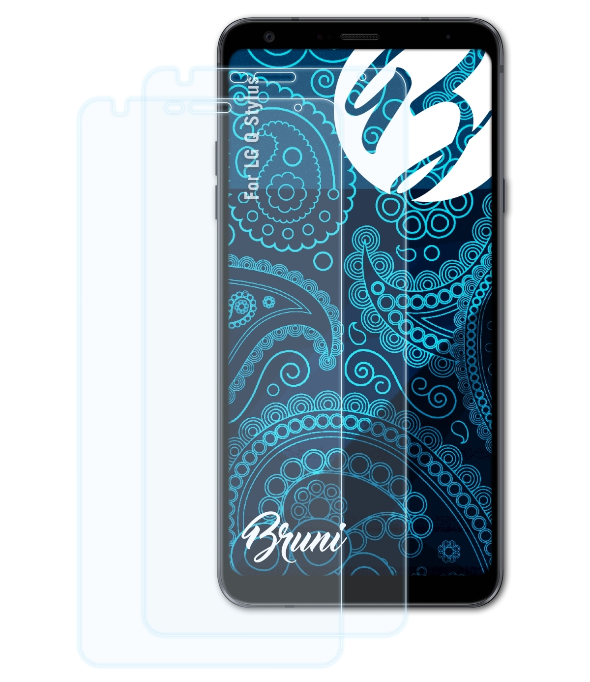 BRUNI 2x Schutzfolie(für Stylus) LG Q Basics-Clear