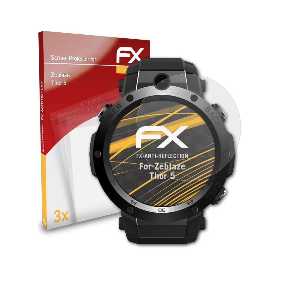 ATFOLIX 3x Displayschutz(für 5) Zeblaze Thor FX-Antireflex