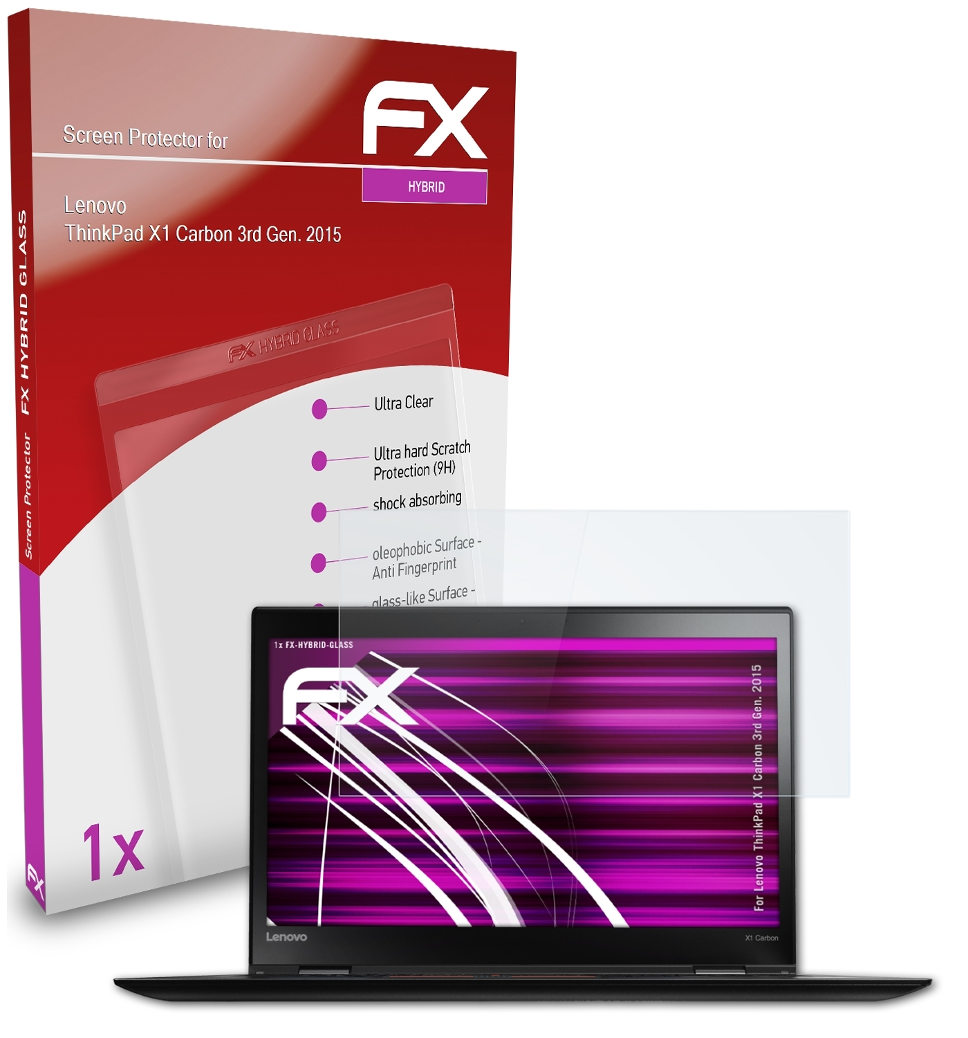 ATFOLIX FX-Hybrid-Glass ThinkPad Gen. 2015)) Lenovo Carbon Schutzglas(für X1 (3rd
