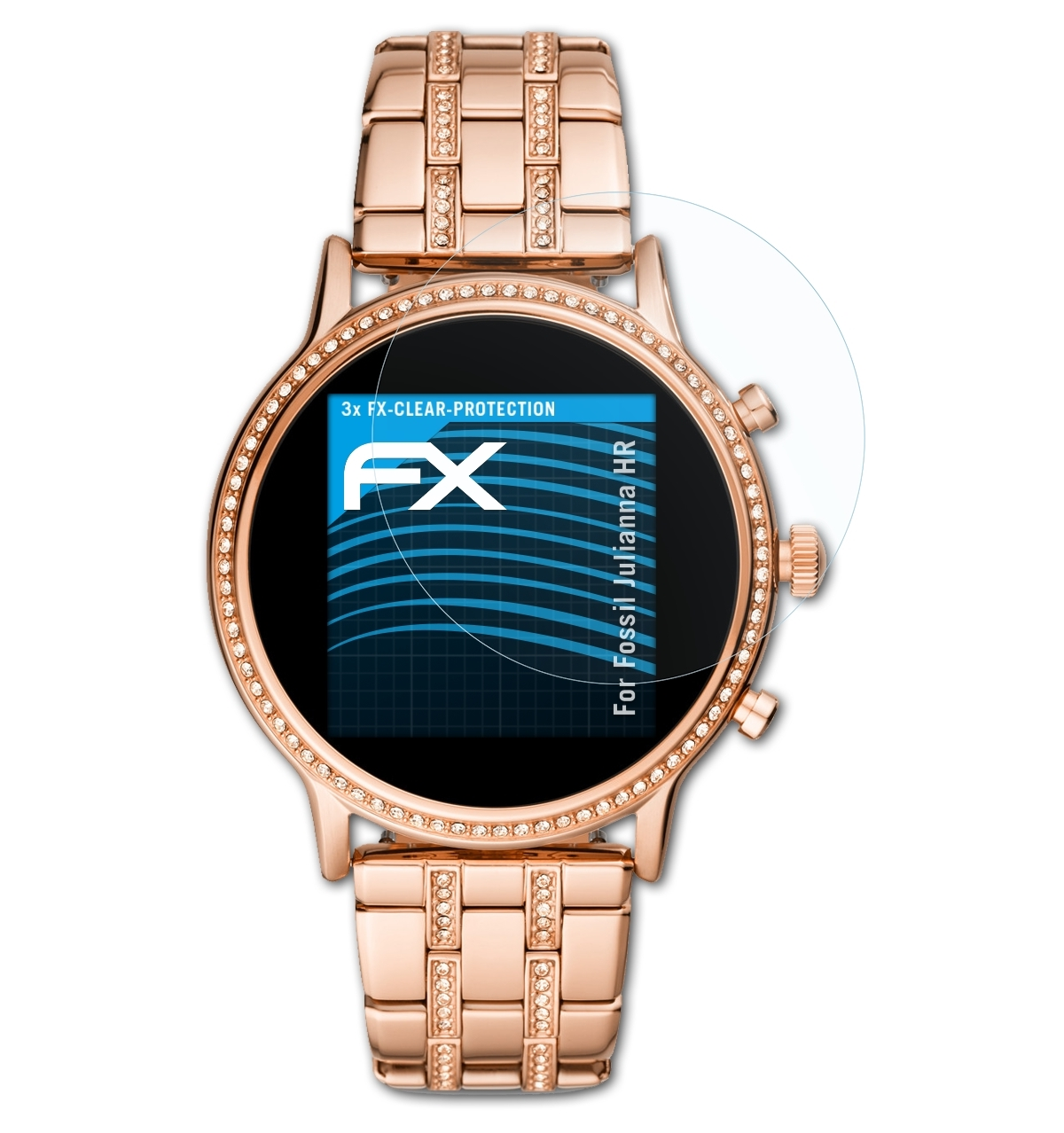 ATFOLIX 3x FX-Clear Displayschutz(für Fossil Julianna HR)