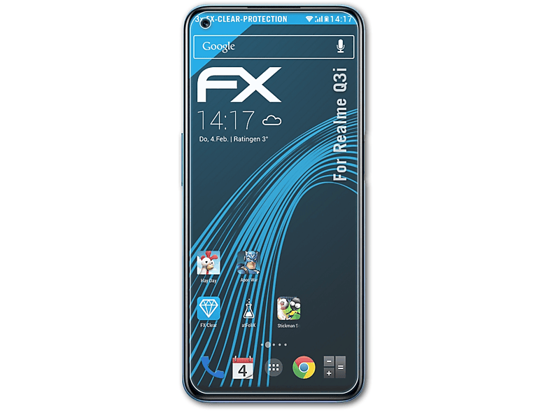 ATFOLIX 3x FX-Clear Displayschutz(für Q3i) Realme