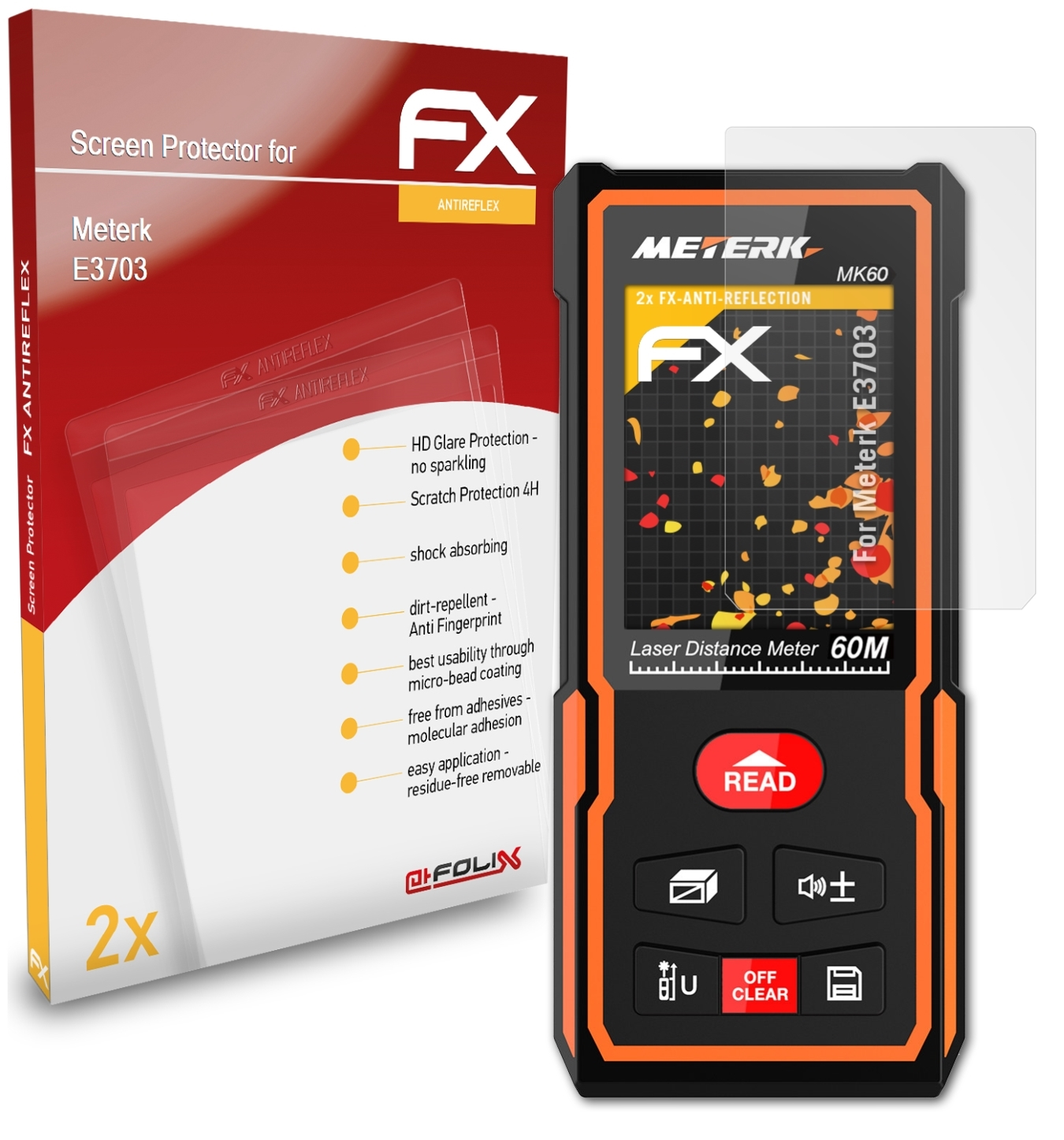 Meterk E3703) Displayschutz(für FX-Antireflex 2x ATFOLIX