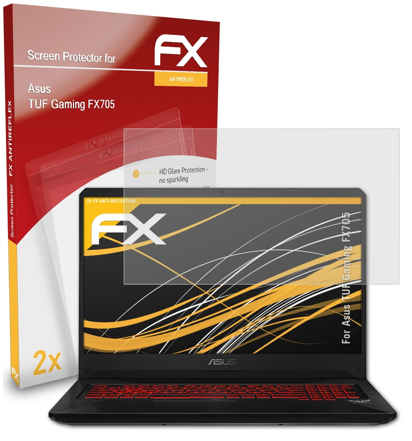 ATFOLIX 2x FX-Antireflex Asus FX705) Gaming Displayschutz(für TUF