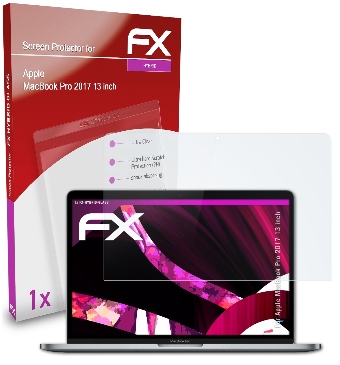 ATFOLIX inch) Pro MacBook 2017 FX-Hybrid-Glass Schutzglas(für 13 Apple