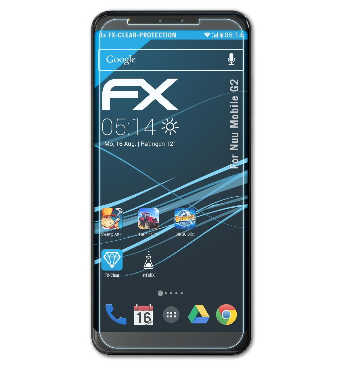 Displayschutz(für Mobile ATFOLIX Nuu 3x FX-Clear G2)