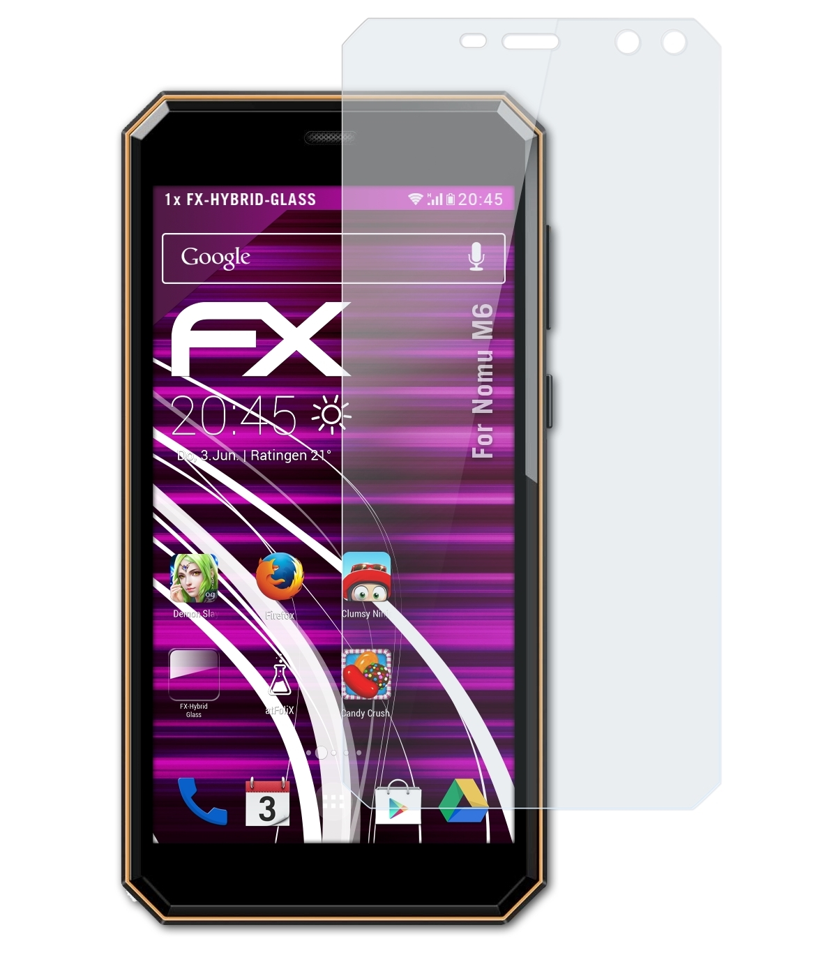 ATFOLIX FX-Hybrid-Glass Nomu Schutzglas(für M6)