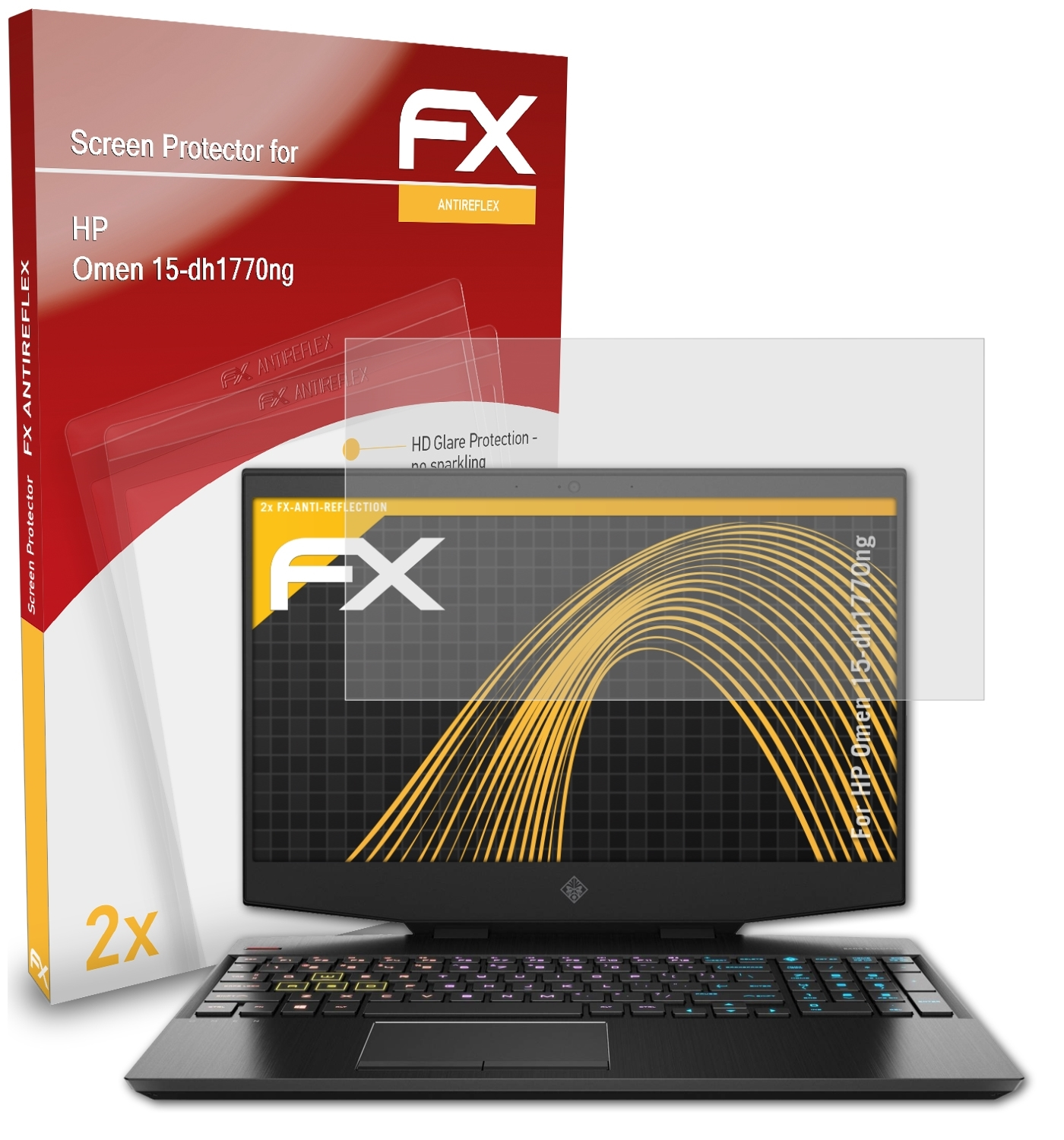 Displayschutz(für Omen FX-Antireflex HP 2x ATFOLIX 15-dh1770ng)