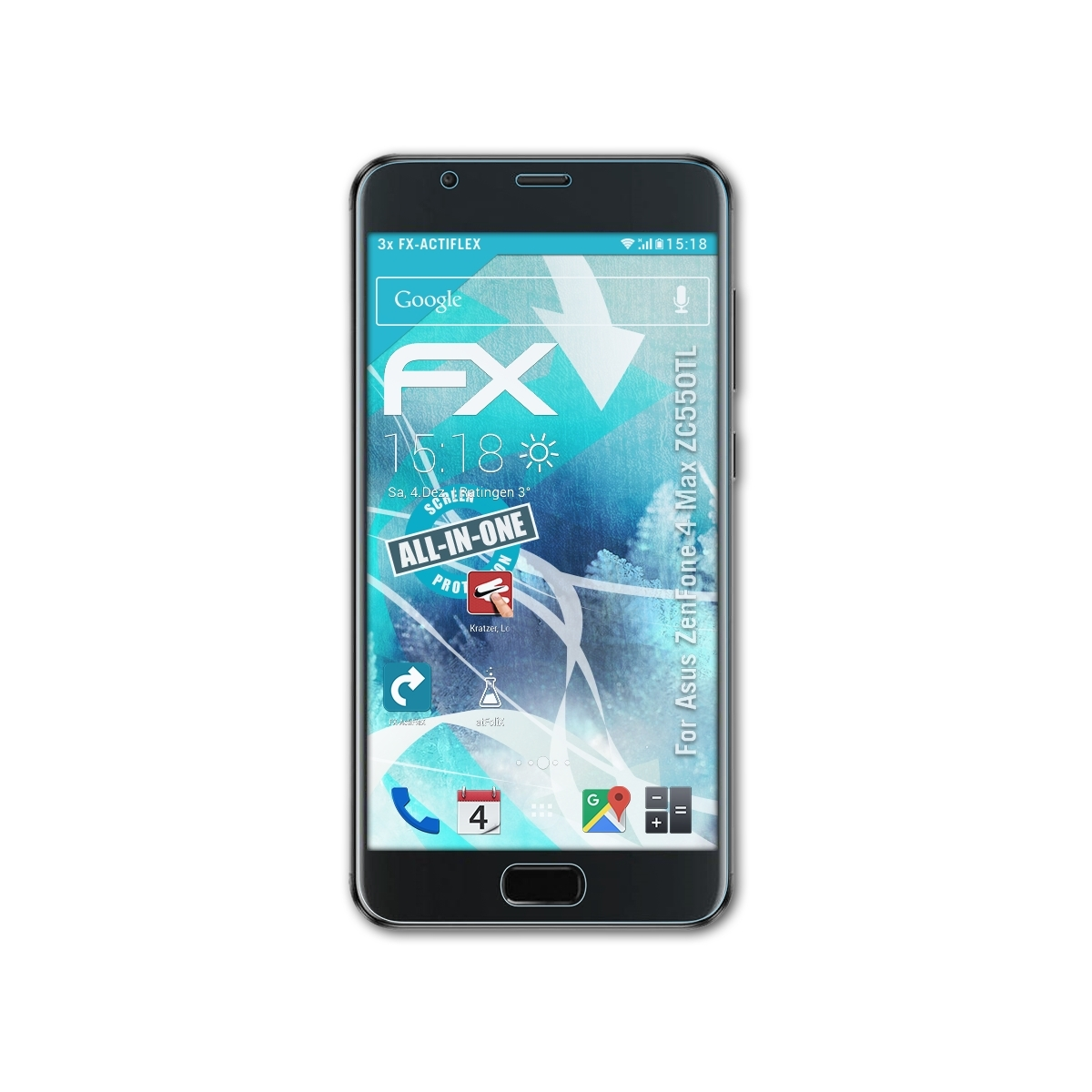 4 Max FX-ActiFleX Displayschutz(für ATFOLIX Asus ZenFone (ZC550TL)) 3x