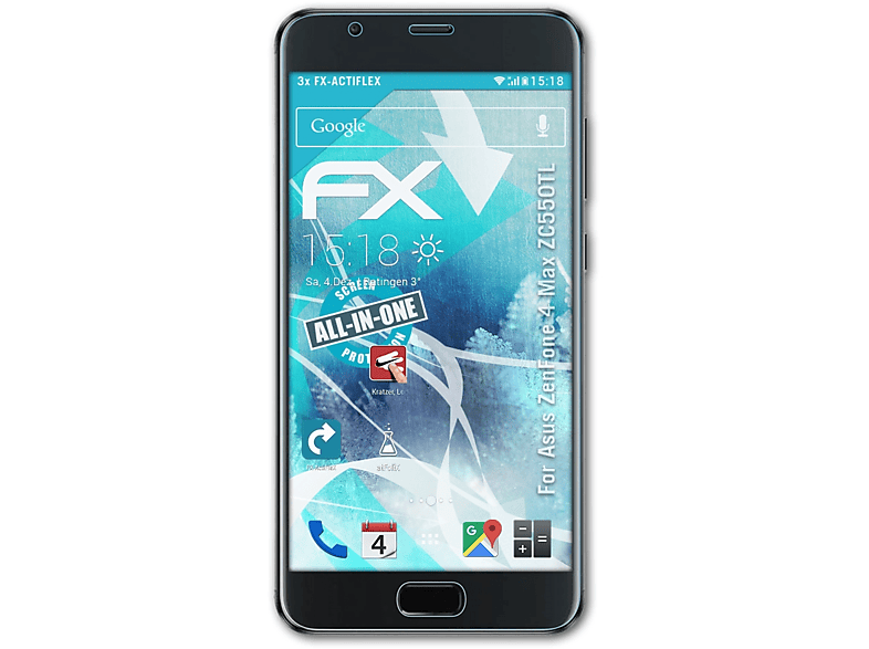 ATFOLIX 3x FX-ActiFleX Displayschutz(für Asus ZenFone 4 Max (ZC550TL))