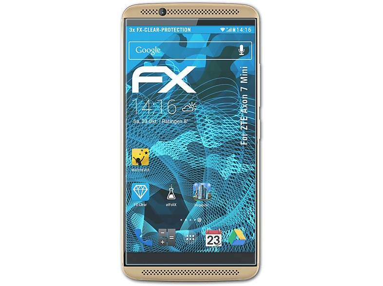 ATFOLIX 3x FX-Clear 7 Axon Mini) ZTE Displayschutz(für