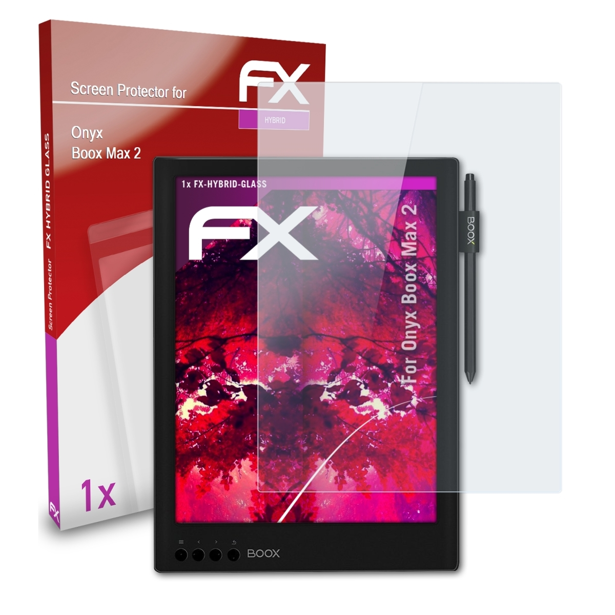 BOOX FX-Hybrid-Glass 2) Max Schutzglas(für ATFOLIX
