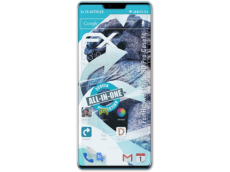 ATFOLIX 3x FX-ActiFleX Displayschutz(für Huawei Mate 30 Pro (Casefit))