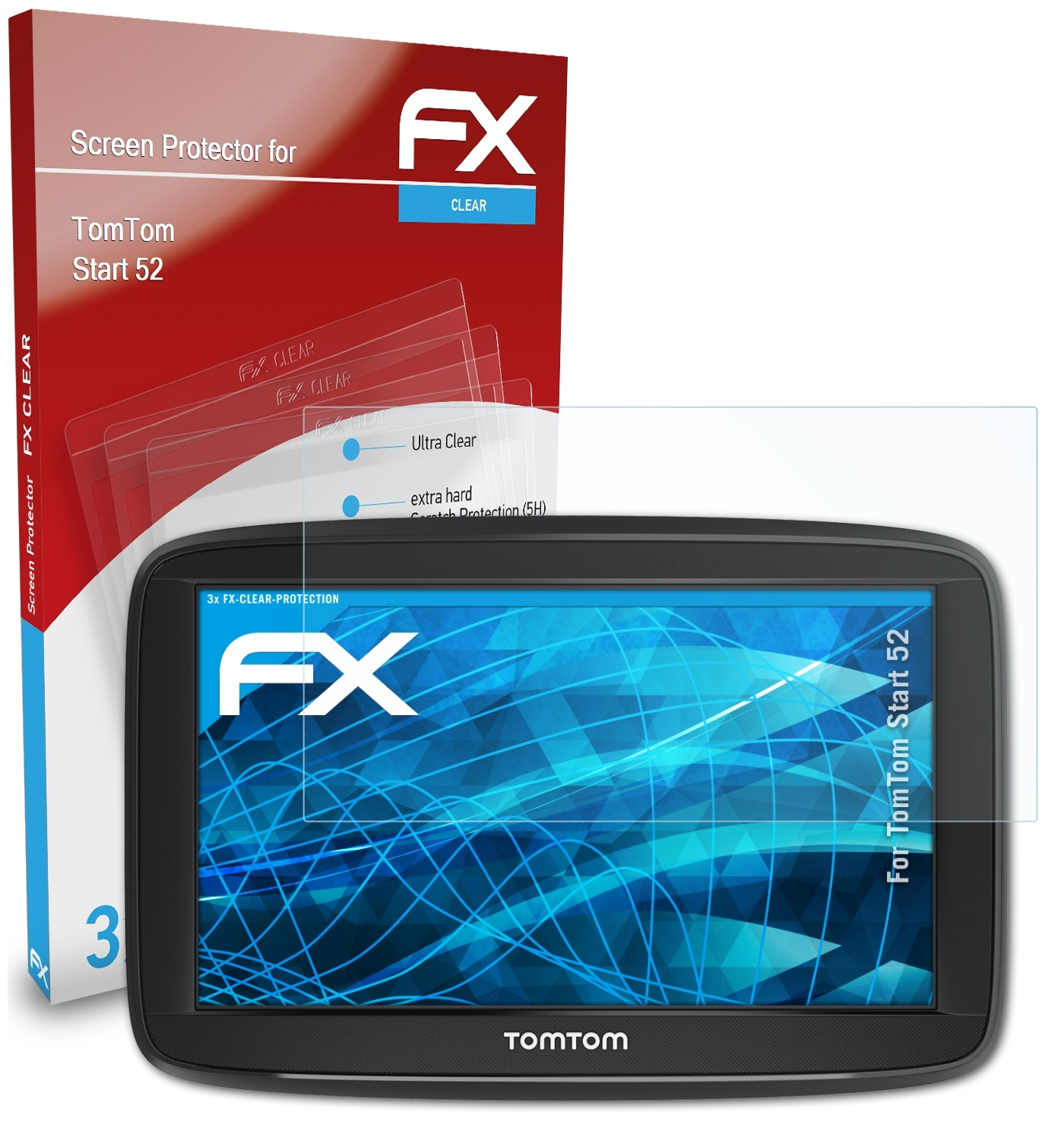 TomTom 52) FX-Clear Displayschutz(für Start 3x ATFOLIX
