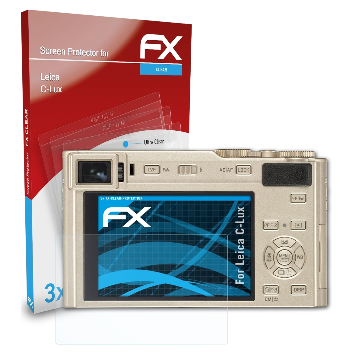 ATFOLIX 3x FX-Clear Displayschutz(für Leica C-Lux)