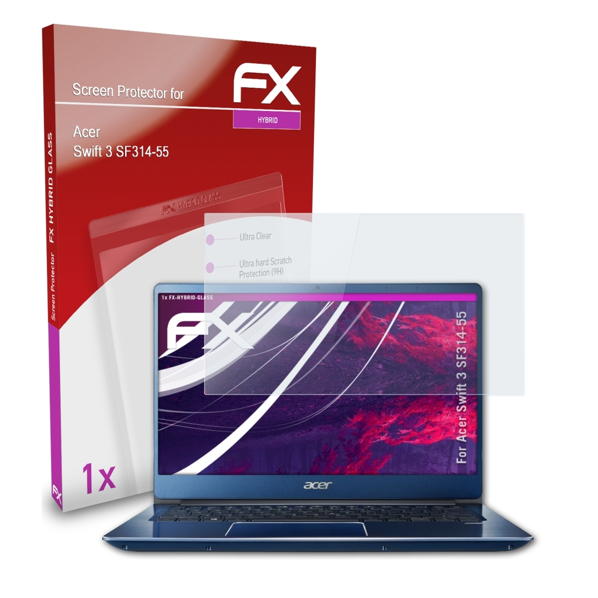 ATFOLIX FX-Hybrid-Glass Schutzglas(für 3 Acer Swift (SF314-55))