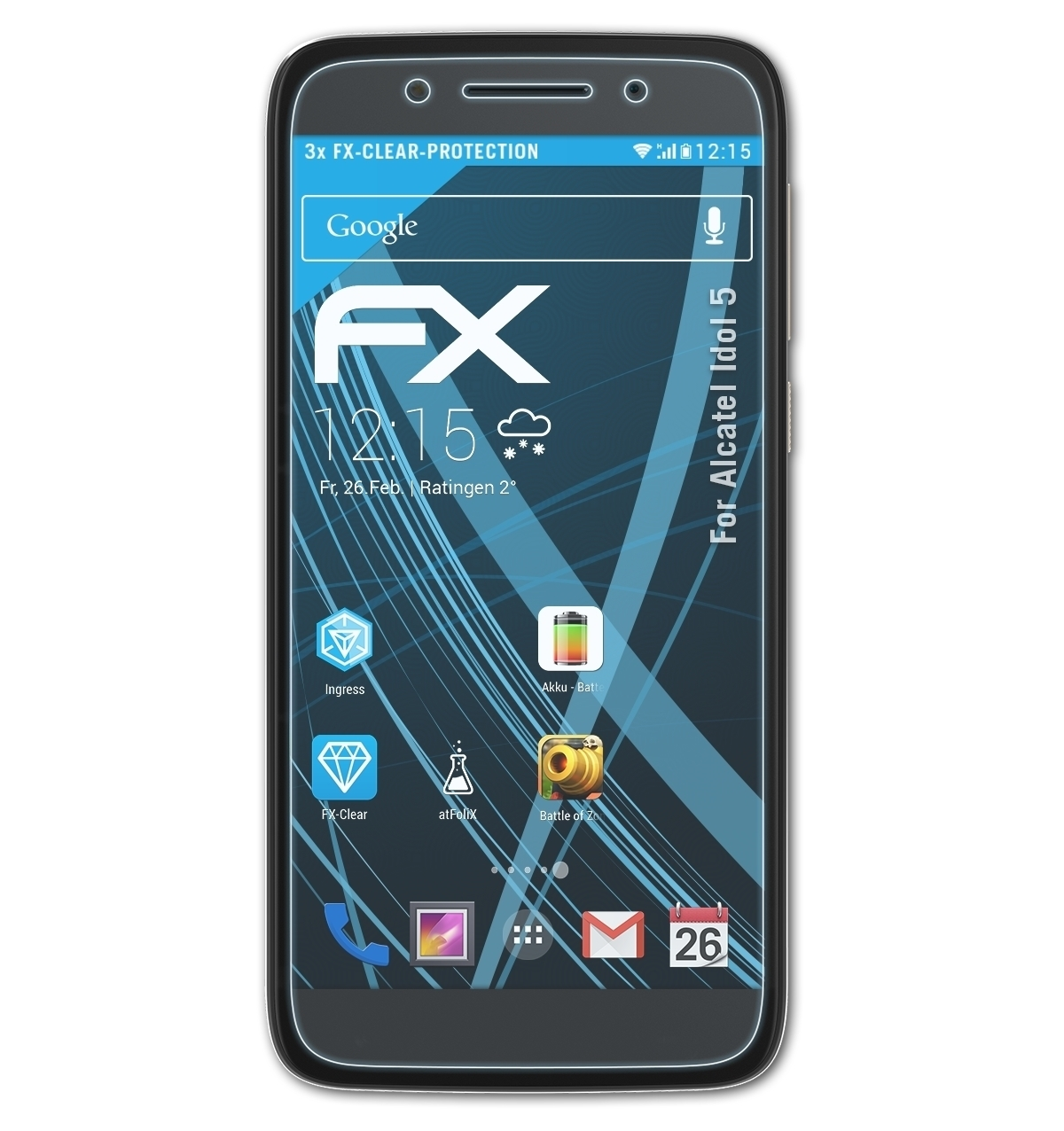 ATFOLIX 3x FX-Clear Displayschutz(für Alcatel 5) Idol