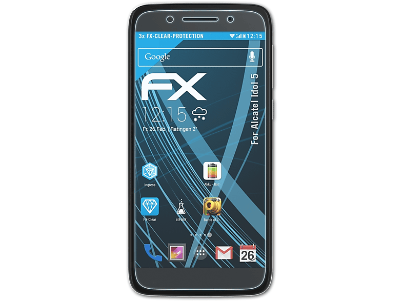 Alcatel ATFOLIX 3x 5) Displayschutz(für Idol FX-Clear