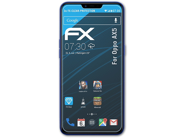 FX-Clear AX5) Displayschutz(für ATFOLIX 3x Oppo