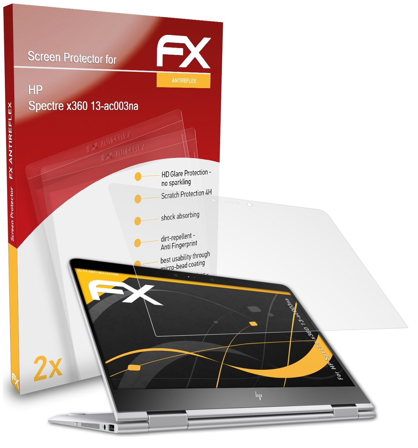 ATFOLIX 2x FX-Antireflex Displayschutz(für HP 13-ac003na) x360 Spectre