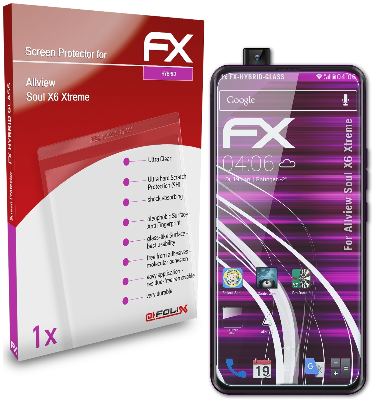 ATFOLIX FX-Hybrid-Glass Allview Xtreme) Soul Schutzglas(für X6