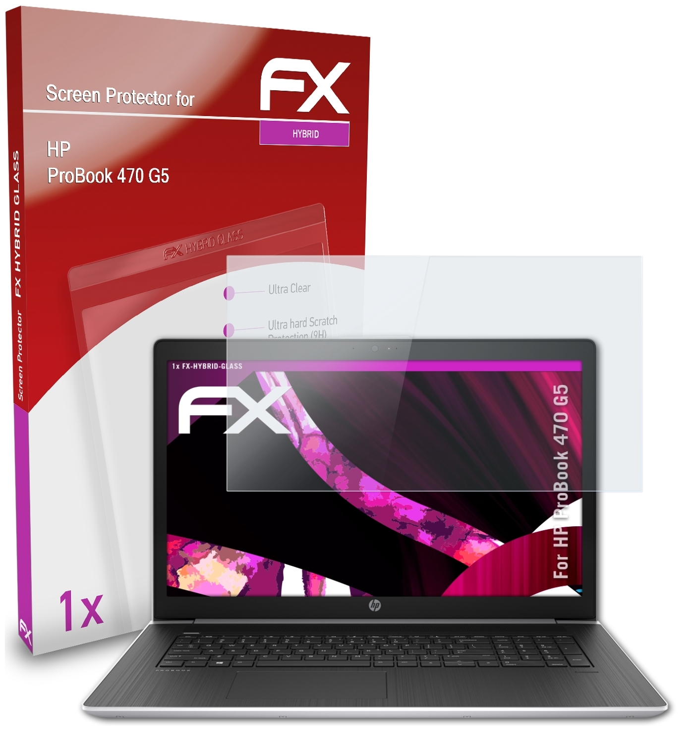 HP FX-Hybrid-Glass 470 ProBook Schutzglas(für G5) ATFOLIX