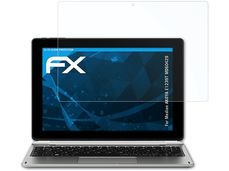 ATFOLIX 2x FX-Clear Displayschutz(für Medion E1239T (MD60429)) AKOYA