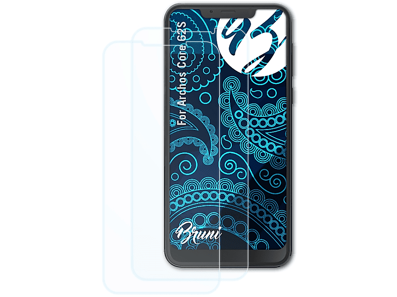 BRUNI 62S) Schutzfolie(für Archos Basics-Clear Core 2x