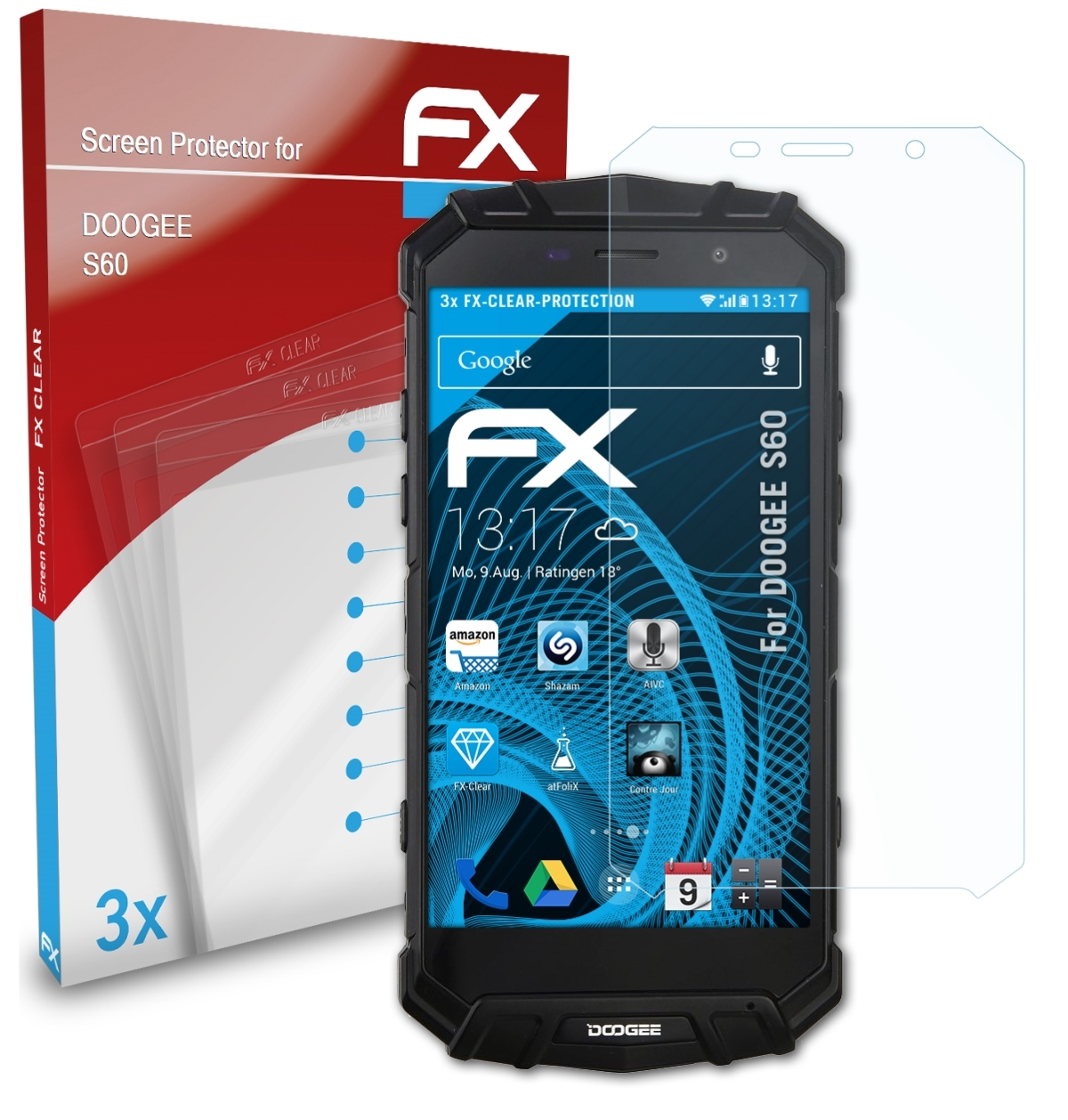 Doogee ATFOLIX Displayschutz(für S60) FX-Clear 3x