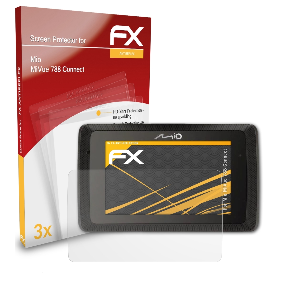 ATFOLIX 3x Displayschutz(für FX-Antireflex 788 Mio MiVue Connect)
