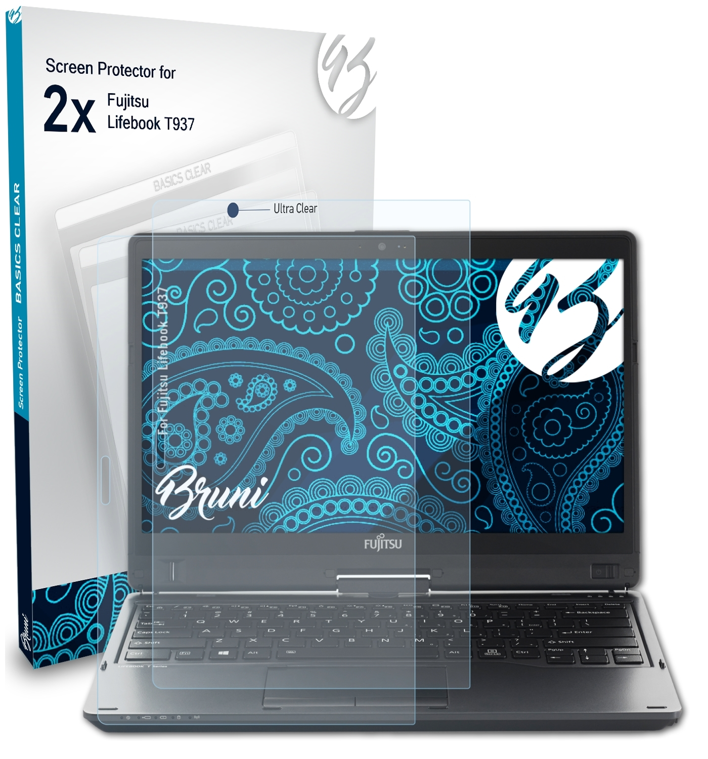 T937) Basics-Clear BRUNI Fujitsu Schutzfolie(für Lifebook 2x