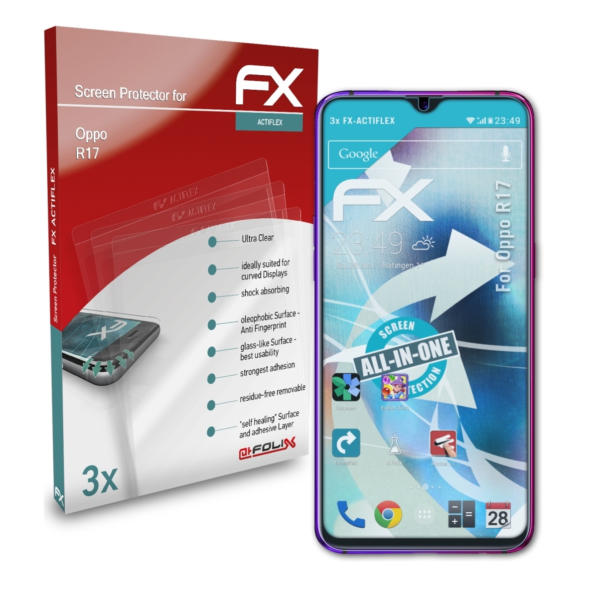FX-ActiFleX 3x R17) ATFOLIX Oppo Displayschutz(für