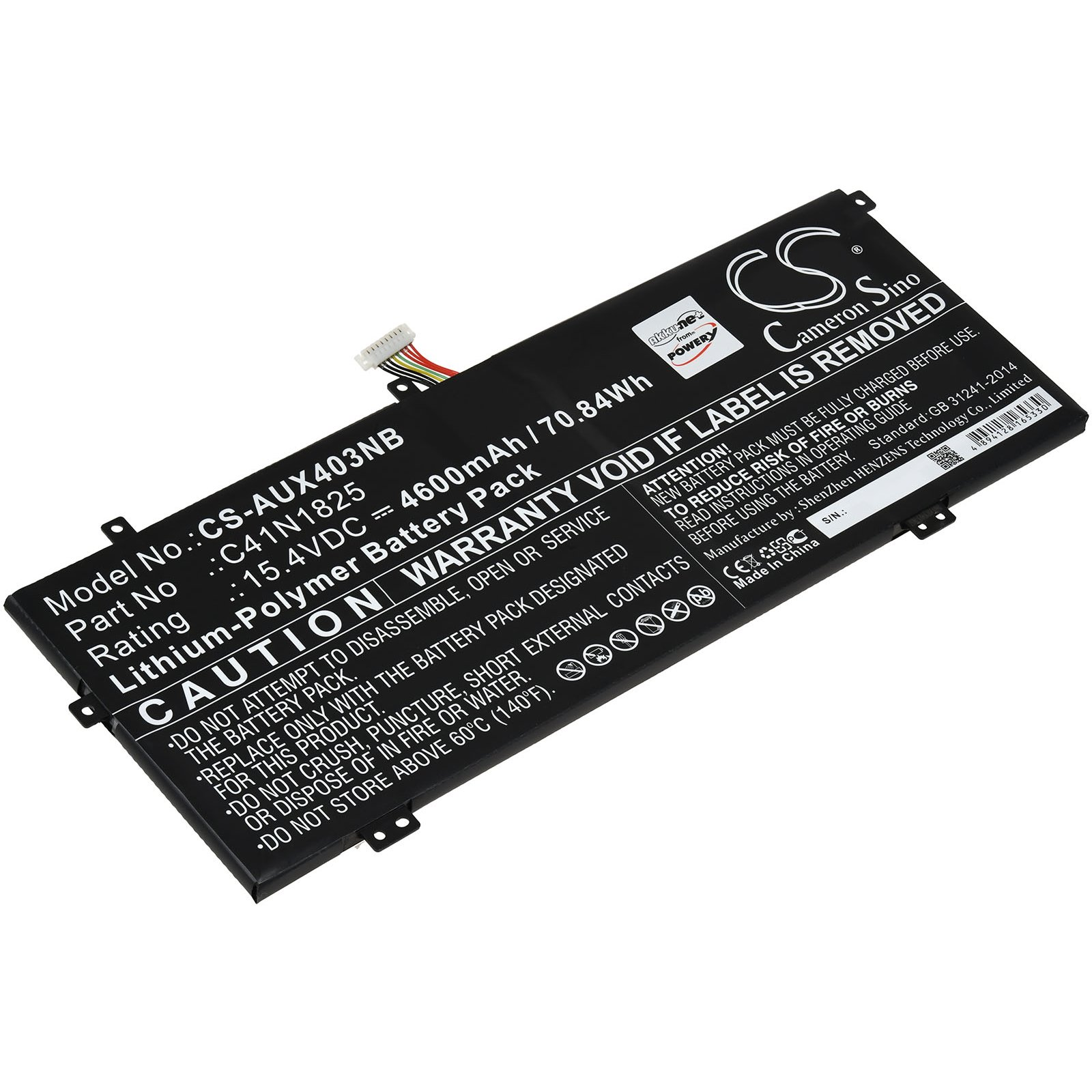 POWERY Akku für 14 Akku, 15.4 VivoBook Asus Li-Polymer Volt, 4600mAh X403FA-EB121T