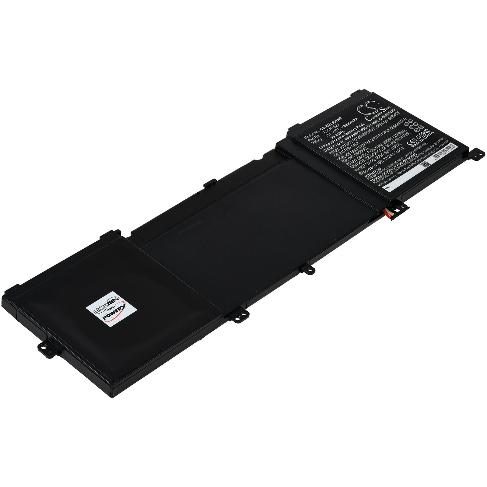 POWERY Akku für Asus Zenbook UX501VW-FY057R 8200mAh Akku, 11.4 Li-Polymer Volt