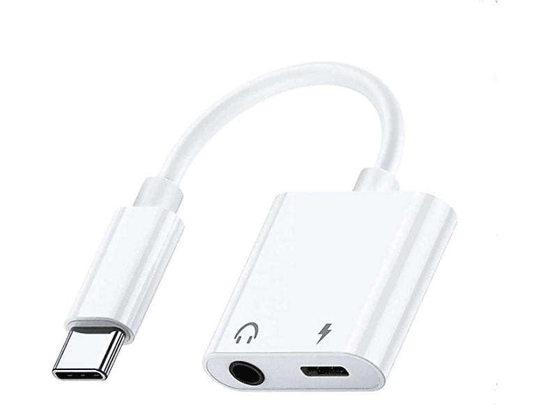 DCU 30402035 Blanco / Cable USB-C (M) Jack 3.5 (H) 10cm