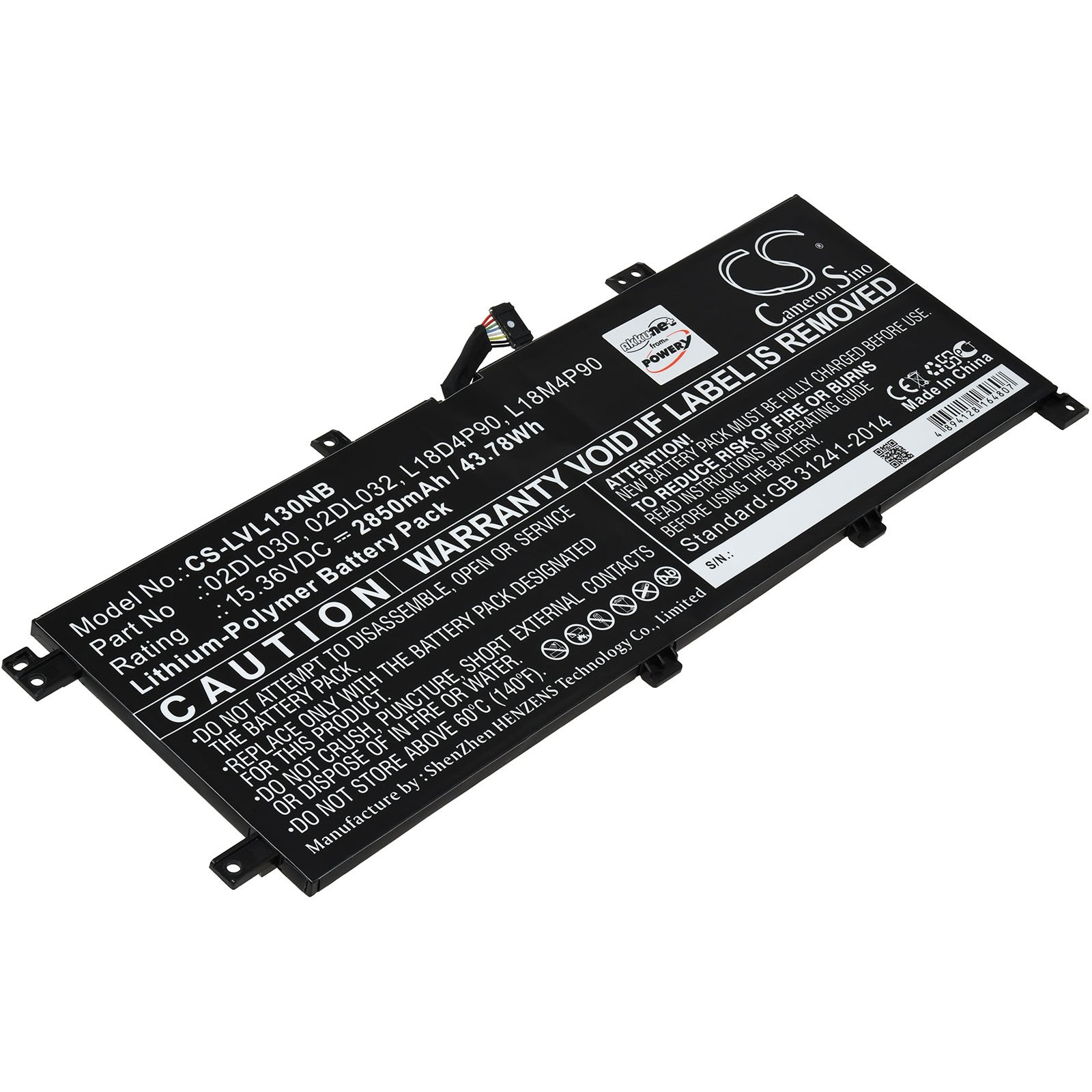 POWERY Akku für 2850mAh Akku, L13-20R4S0WB00 Li-Polymer ThinkPad Lenovo