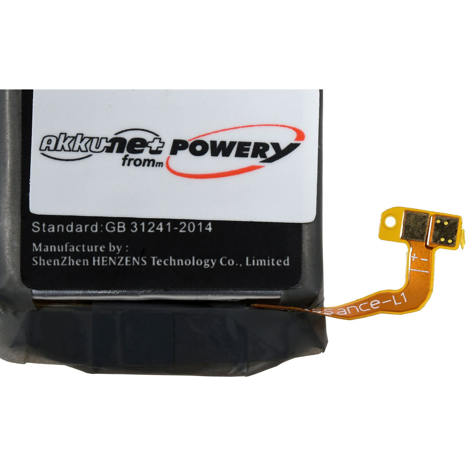 Akkunet Power-Akku mit Stecker und angeschlossener kleiner Platine.