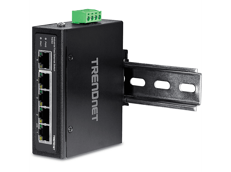 TRENDNET TI-E50 Industrial Fast Ethernet DIN-Rail Switch 5-Port Industrial Networking